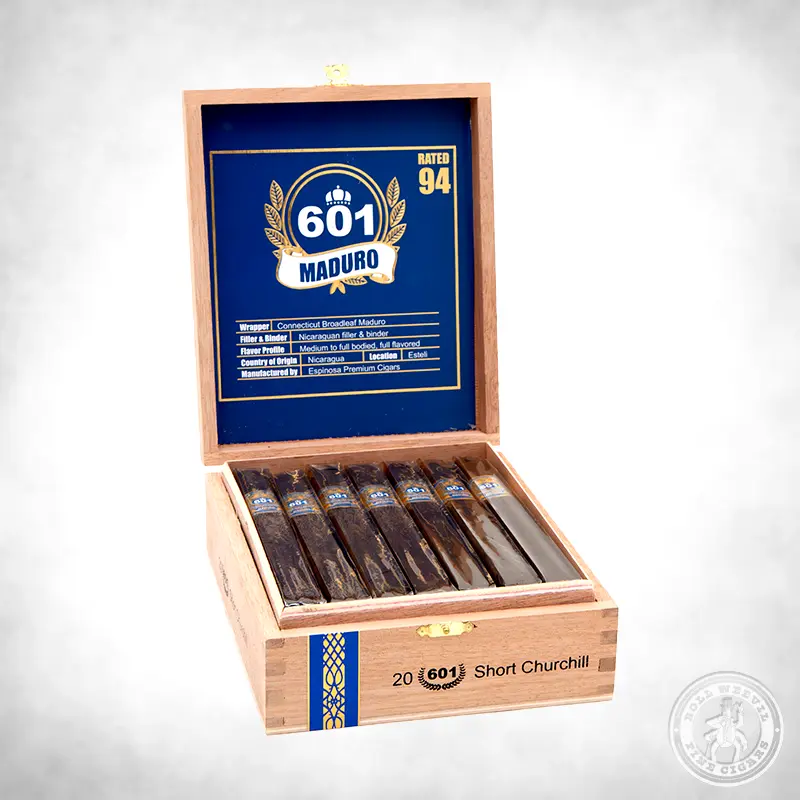 Espinosa 601 Blue Maduro Short Churchill box-20
