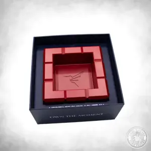 Colibri Heritage Cube Red Ashtray open box