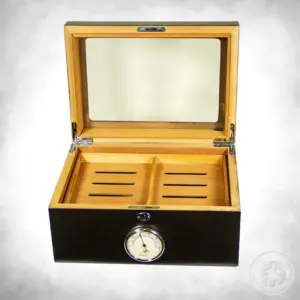 Humidor Supreme Bally Black 100ct open